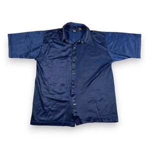 Vintage Mossimo Shirt Adult MEDIUM Blue Polyester Snap Up Mesh Surfer USA 90s